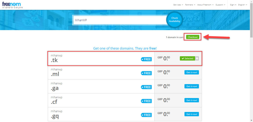 Finalize the domain selection process