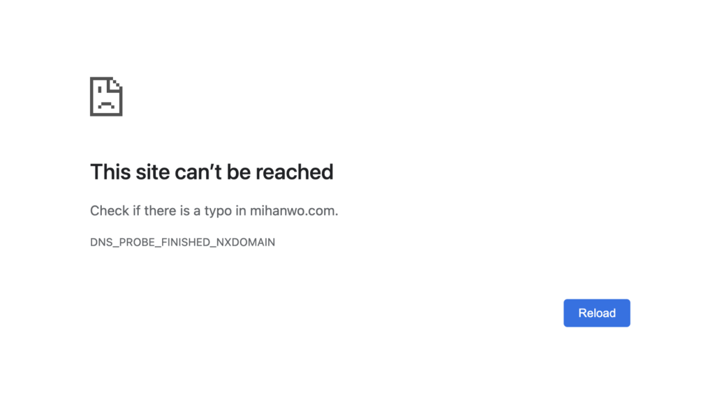 This site can't be reached error