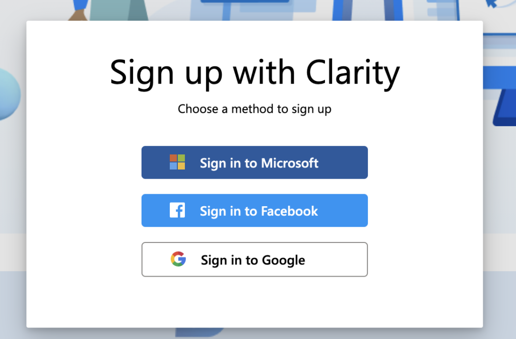 Sign up for Microsoft Clarity