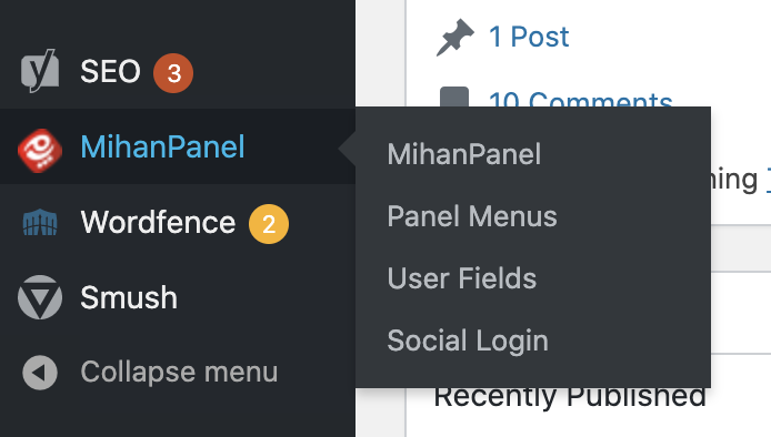 MihanPanel Settings