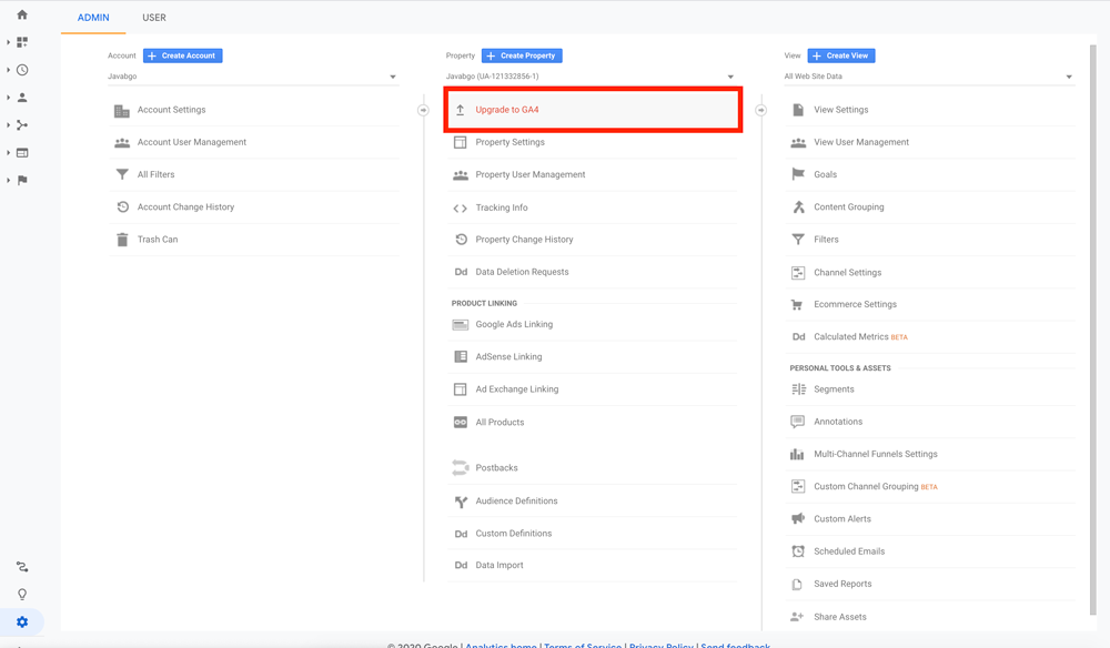 Upgrade to GA4