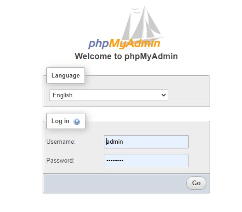 Login to PHPMyAdmin