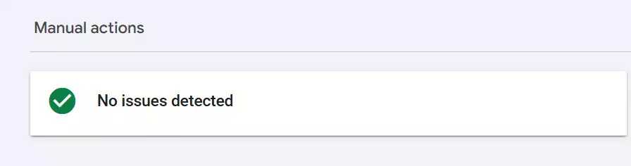 Manual Actions in search console
