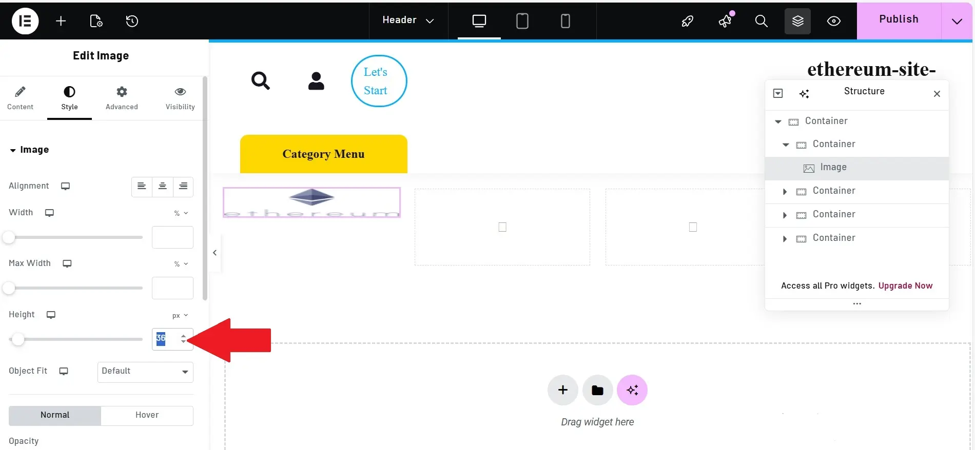 Part 1: Designing the Ethereum Website Header with Elementor 12 Edit image