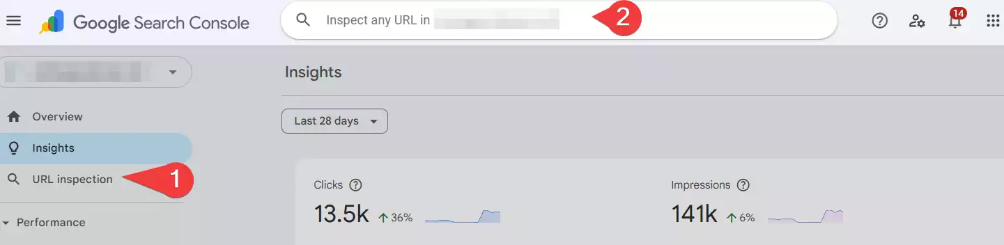URL Inspection in search console