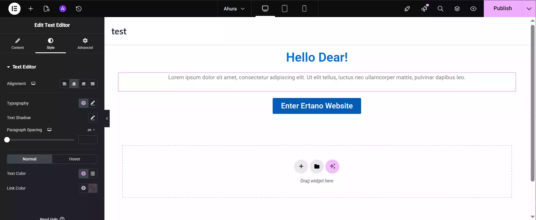  page builder example in elementor