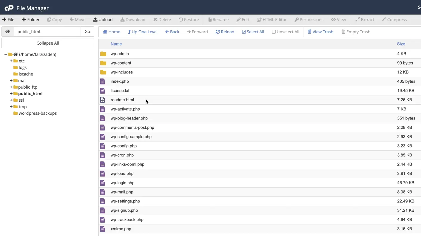 How to Clean Up a Virus-Infected WordPress Website 7 Overview of WordPress folder structure in File Manager