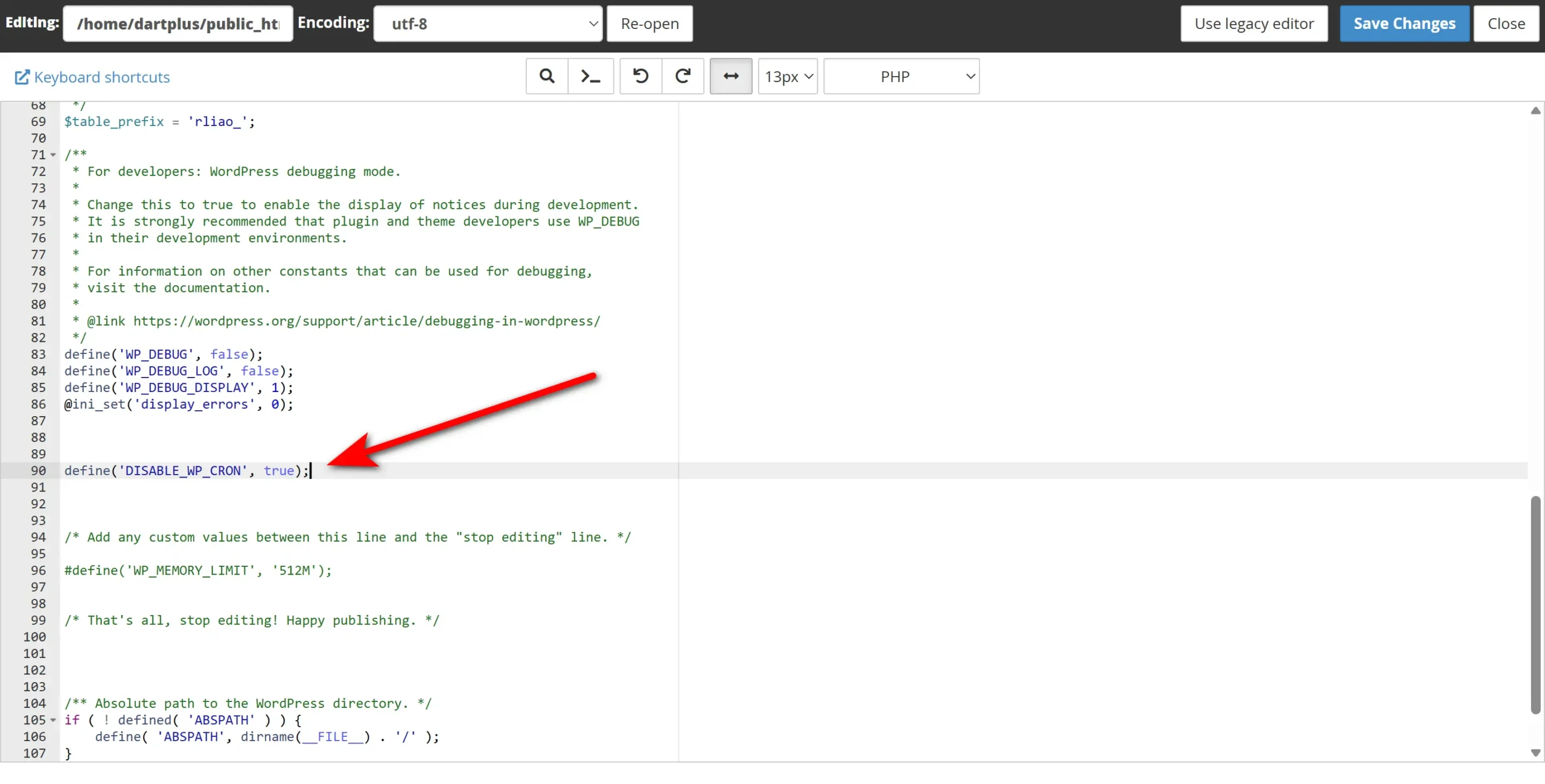 Add WP_CRON deactivation code