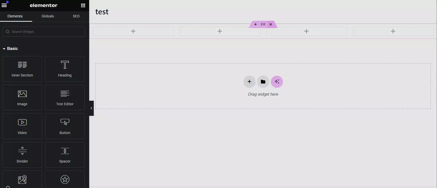 Columns in the old version of Elementor