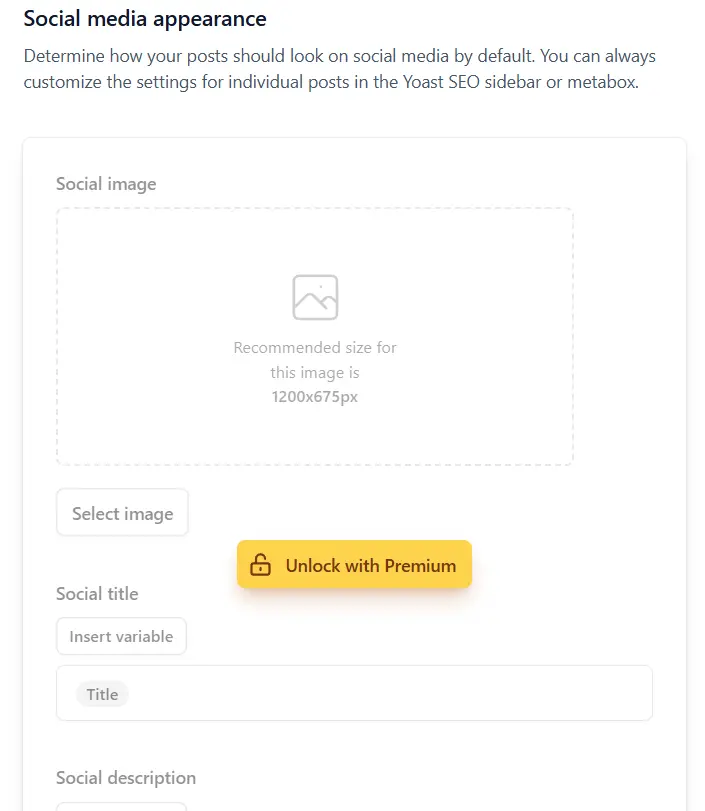 Home page appearance on social medias