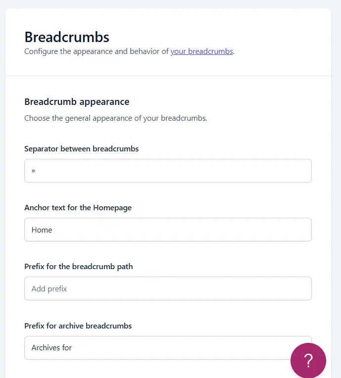 Breadcrumb in Yoast SEO