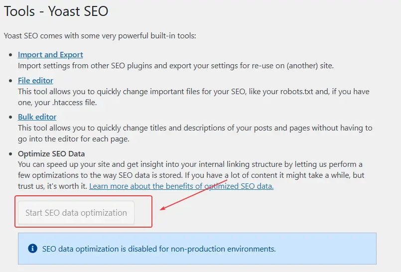 Additional tools and settings in Yoast SEO