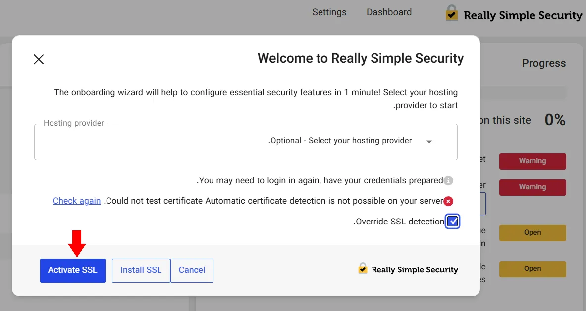 Activate SSL