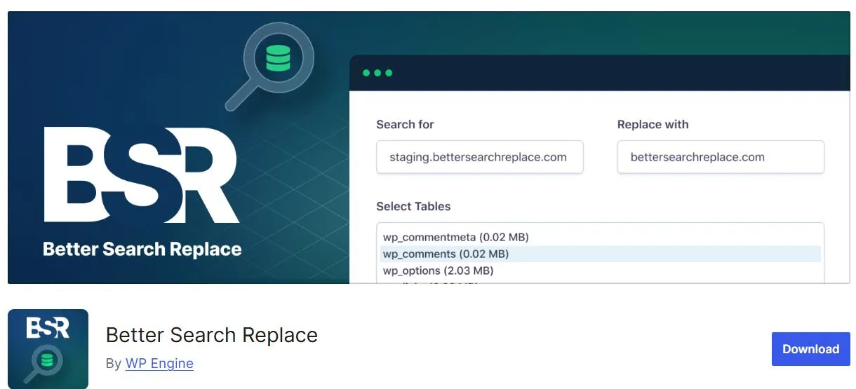 Better Search Replace Plugin
