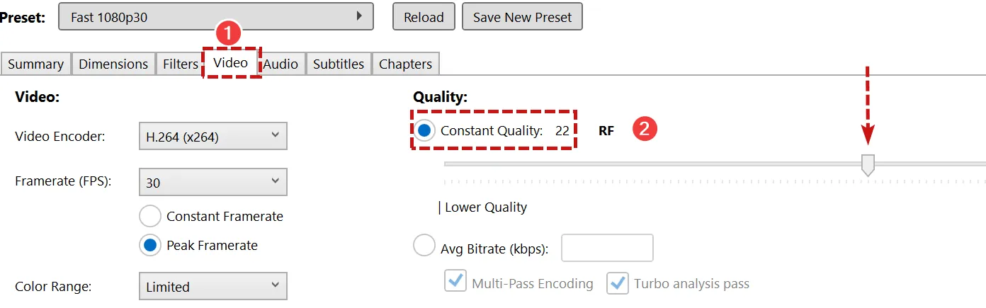 Constant Quality setting
