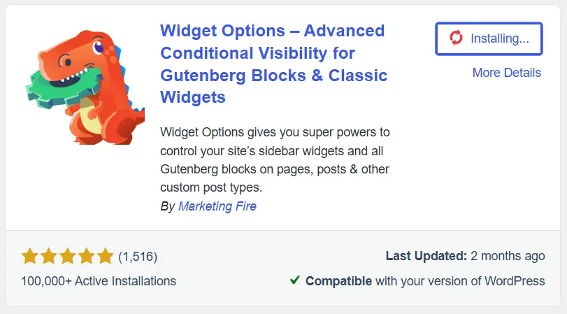 Widget Options Plugin