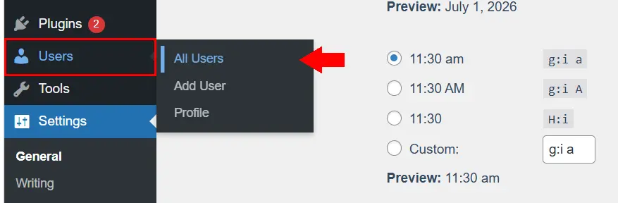 Changing the WordPress Admin Email via the Dashboard or Hosting Panel 4 Users/All Users