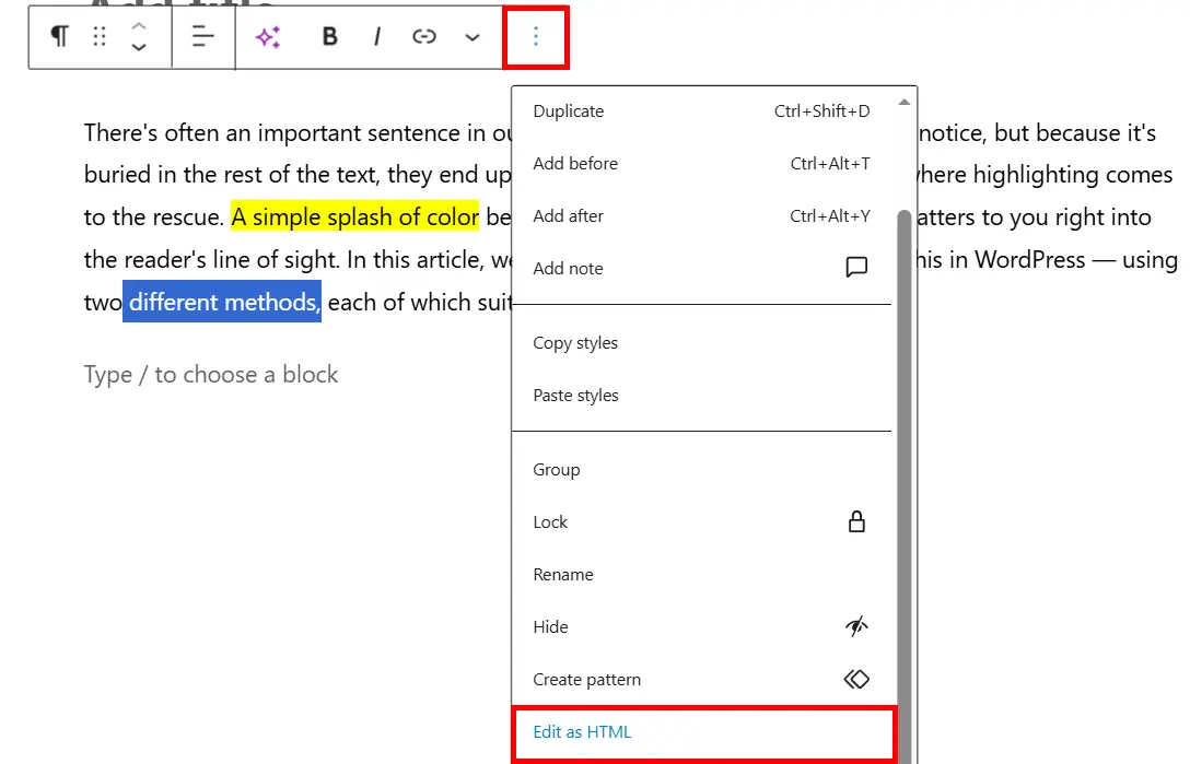 Highlighting Text with HTML