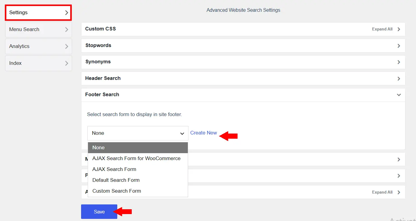 Adding a Search Form to Your WordPress Site with Ivory Search 10 Footer menu