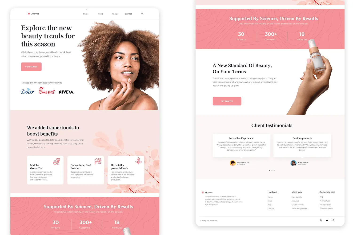 Single-page site example