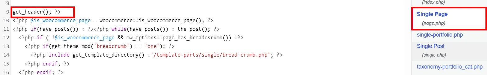 put the breadcrumb code