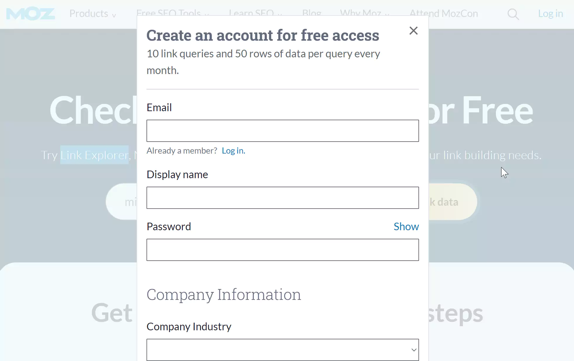 What Are Domain Authority and Page Authority? A Guide to Increasing Your DA and PA 3 sign up on the MOZ