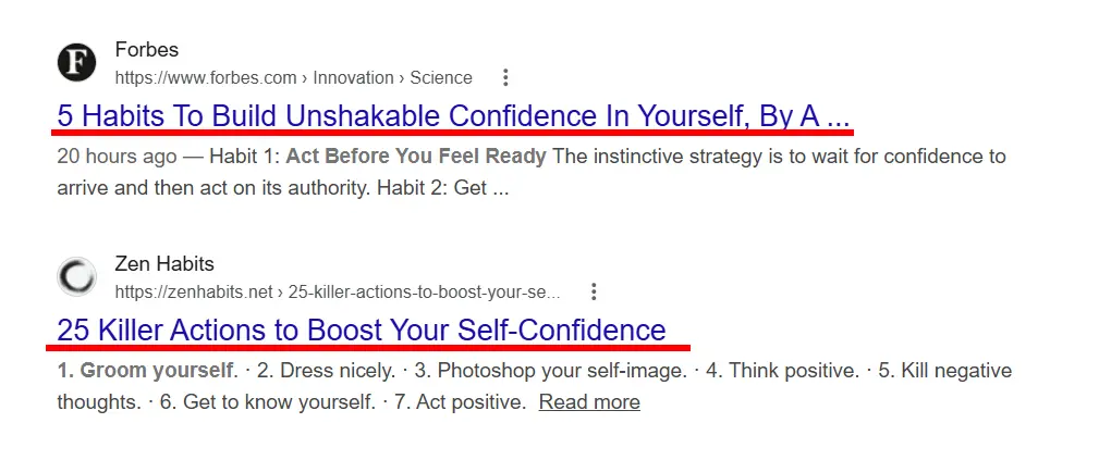 A kind of hook in search results