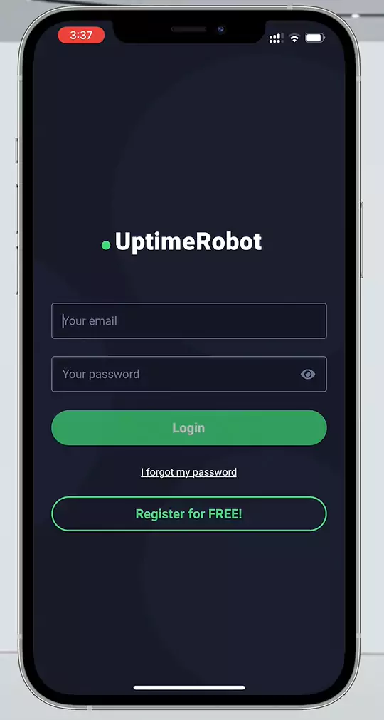 Login to the Uptime Robot app